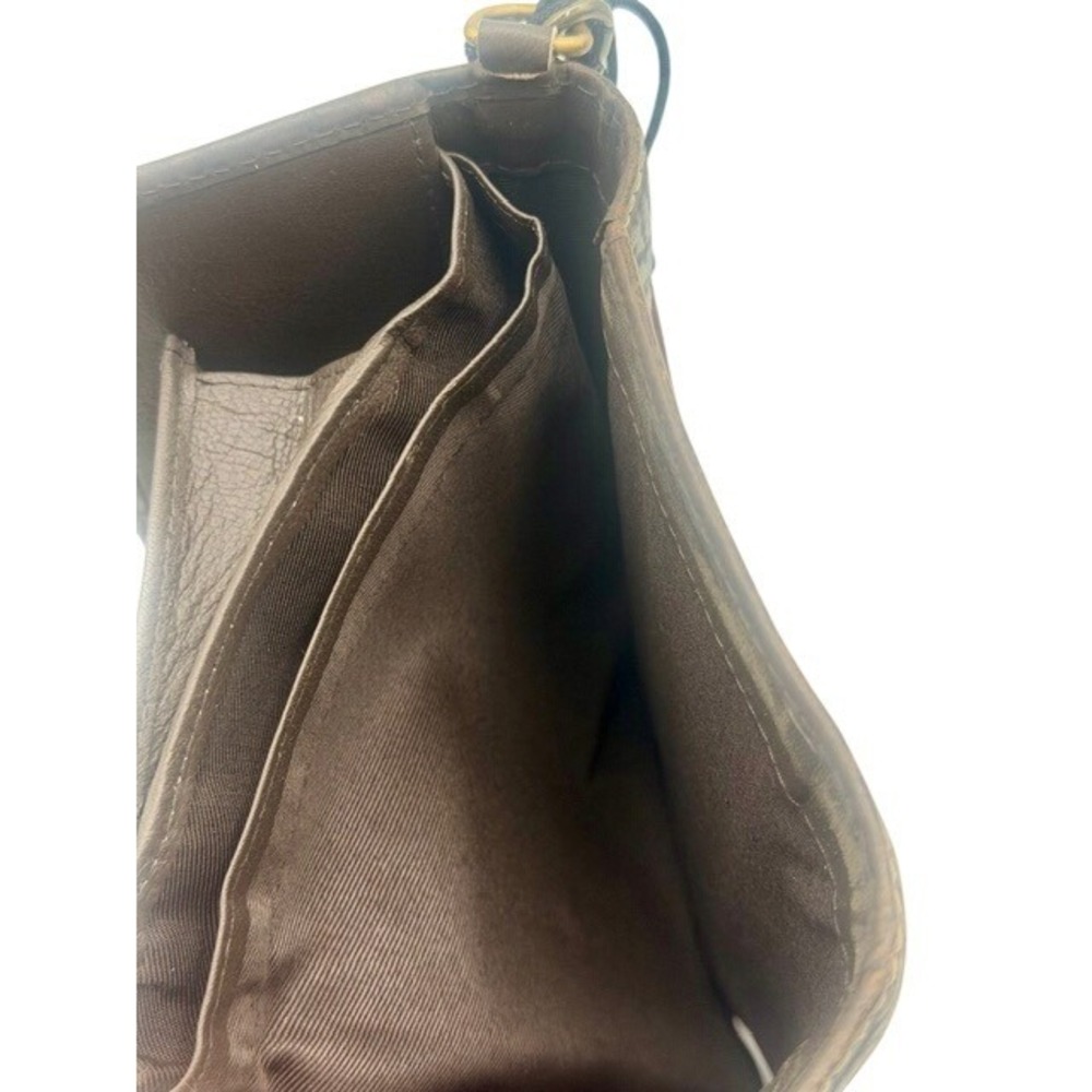 Myra Bag Brown Cape Buffalo Print Leather Tri Fold Wallet RFID Blocked NWT - Picture 6 of 11